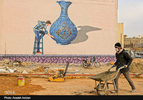 دیوارهای قزوین براساس هویت هر محله نقاشی می‌شود 