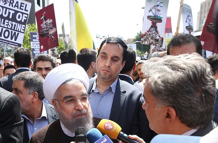 روحانی: پیام مردم تنفر از رژیم غاصب صهیونیست است/ دولت ایران پاسخ آمریکا را خواهد داد