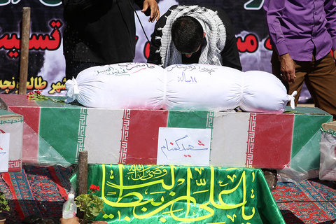 تشییع و خاک سپاری پیکر پاک شهید گمنام در ستاد یگان صابرین سپاه