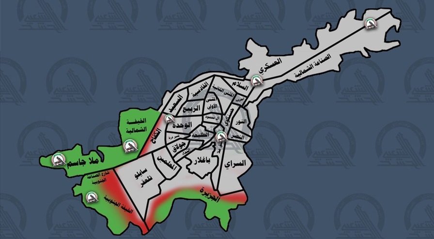 جدیدترین نقشه از مناطقی در تلعفر که الحشد الشعبی آزاد کرده است