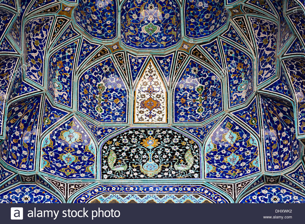 Persian tile work progressing over centuries