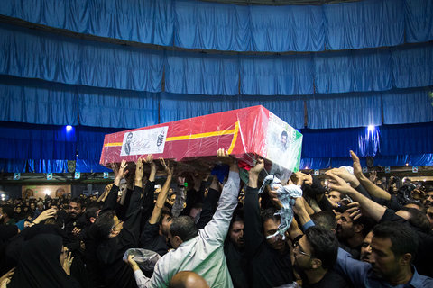 مراسم وداع با شهید محسن حججی در حسینیه فاطمه الزهرا نجف آباد