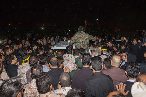 مراسم وداع با شهید محسن حججی در حسینیه فاطمه الزهرا نجف آباد