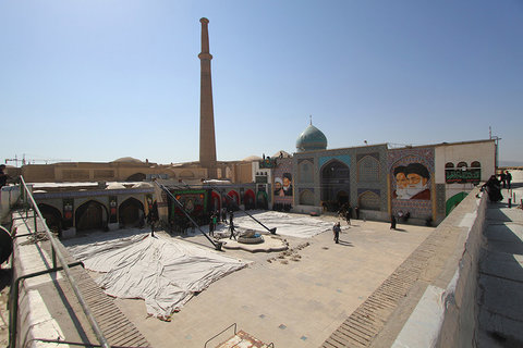 برپا کردن خیمه امامزاده هارونیه در اصفهان‎