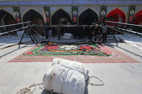 برپا کردن خیمه امامزاده هارونیه در اصفهان‎