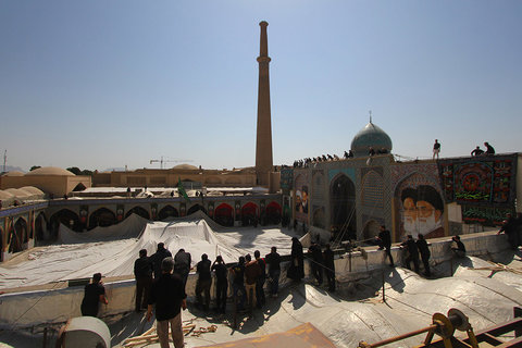 برپا کردن خیمه امامزاده هارونیه در اصفهان‎