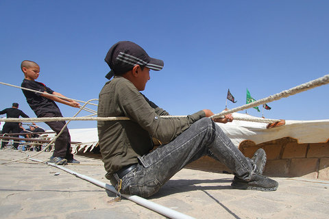 برپا کردن خیمه امامزاده هارونیه در اصفهان‎