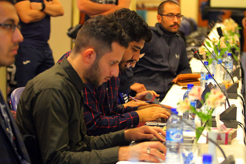 نشست خبری سرمربیان تیم‌های حاضر در تورنمنت چهارجانبه فوتسال اصفهان