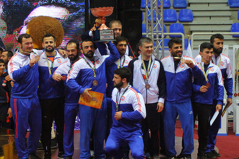 مراسم تجلیل از پیشکسوتان کشتی اصفهان در حاشیه مسابقات کشتی فرنگی جام باشگاه‌های جهان 