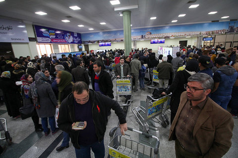 مراسم استقبال از مسافران ورودی به فرودگاه بین المللی شهیدبهشتی