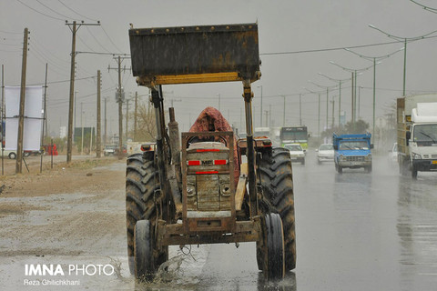 بارش باران بهاری در شهر نجف آباد