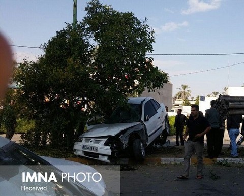 تصادف ساینا با درخت در اتوبان چمران و مرگ راننده ۱۹ساله
