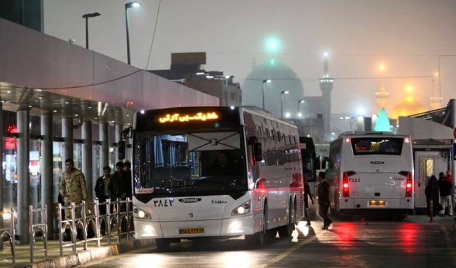 خدمات‌رسانی شبانه اتوبوس‌های شهری مشهد به زائران