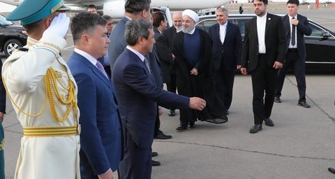 روحانی قزاقستان را به مقصد تهران ترک کرد