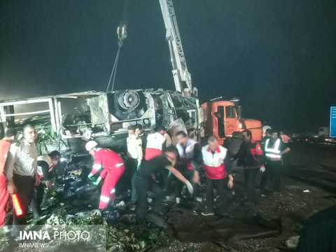حادثه مرگبار اتوبوس در محور نطنز