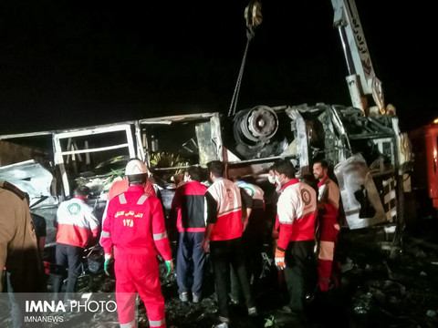 حادثه مرگبار اتوبوس در محور نطنز