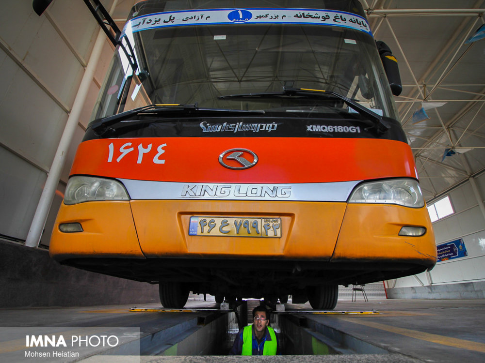 روزانه ۲۵ اتوبوس شهری اصفهان معاینه می‌شود
