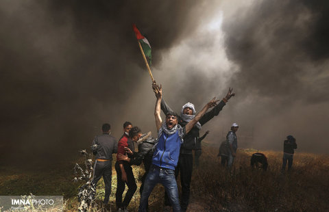 معترضان فلسطینی در مرز اسرائیل و غزه