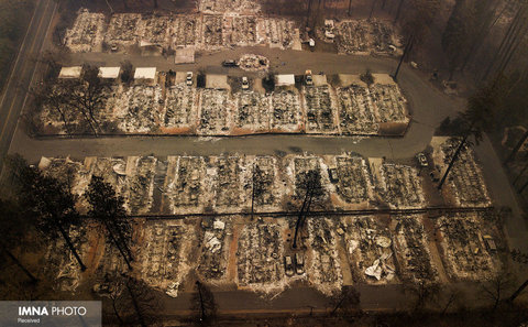 عکس هوایی از آتش سوزی کالیفرنیا