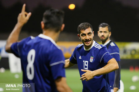 مجید حسینی در آخرین تمرین تیم ملی ایران پیش از بازی با عمان