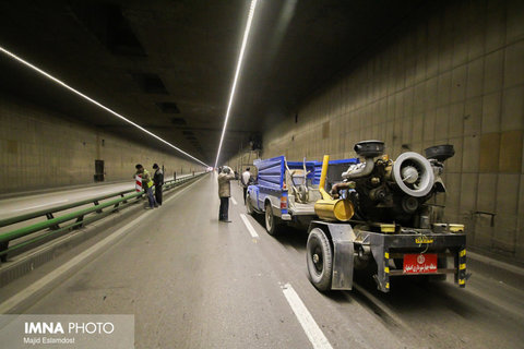 عملیات ترمیم و بهسازی تونل شهید آقاخانی