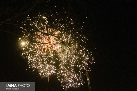 Fireworks in night sky of Isfahan