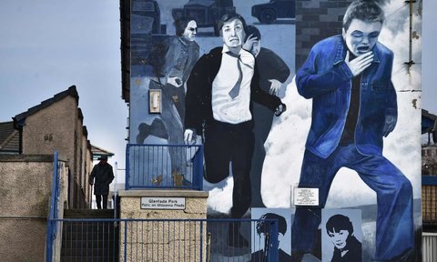 A Bloody Sunday mural at Free Derry Corner.