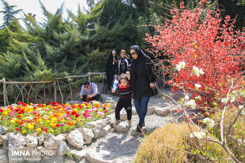 بازدید مسافران نوروزی از باغ گلها