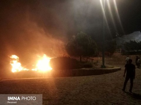 آتش‌سوزی درختان یزد در جریان ناآرامی‌های اخیر