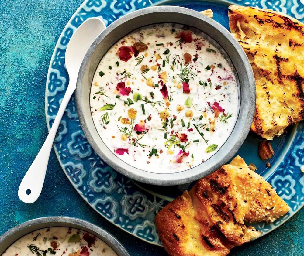 Cold Cucumber Yogurt Soup, Delicious Persian Dish for Hot Days