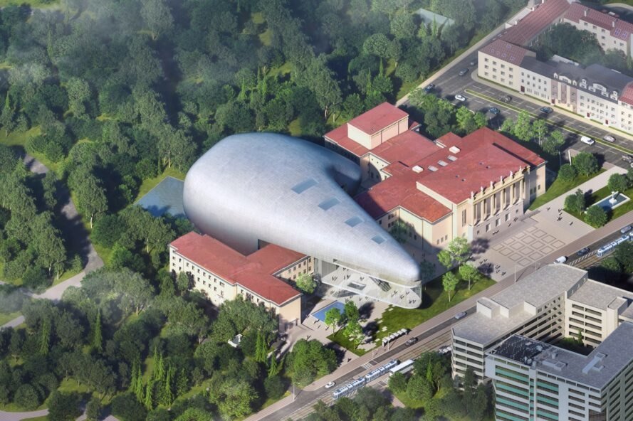 معماری منحصر به فرد یک سالن کنسرت خورشیدی در چک