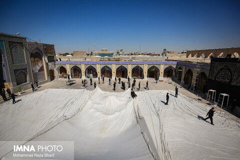 آئین سنتی برافراشتن خیمه ی حسینیه امامزاده هارونیه