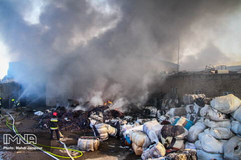 آتش‌سوزی در کارخانه الیاف