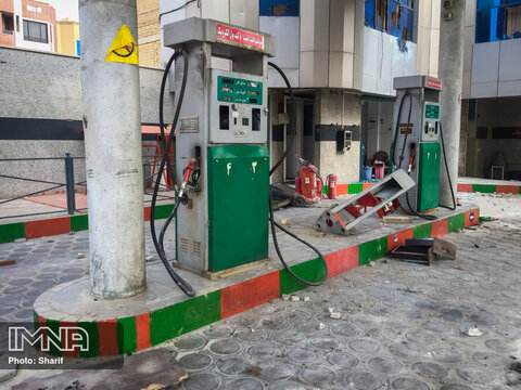 خسارت نا آرامی ها در اصفهان به پمپ بنزین های سطح شهر