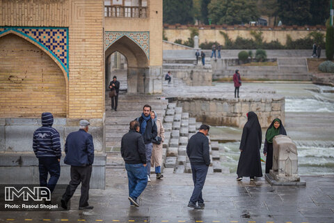 باران پاییزی در اصفهان