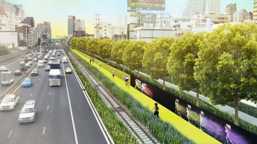 شانه‌ جاده ها در بانکوک فضای سبز می‌شود