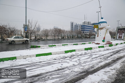بارش برف در شهر تبریز