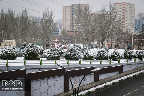 بارش برف در شهر تبریز