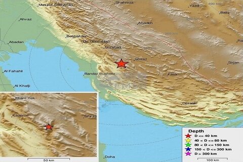 زلزله ۵.۴ ریشتری فارس را لرزاند + مختصات