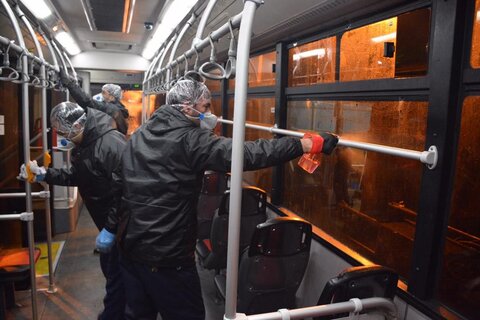 اتوبوس‌های قزوین و گرگان ضدعفونی می‌شود