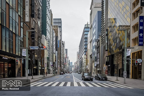 خیابان خالی در میان ترس ویروس در منطقه خرید جینزا توکی