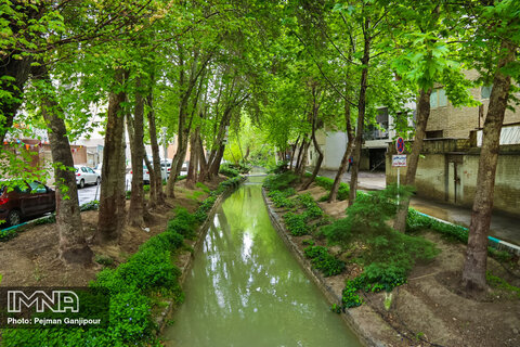 جاری شدن آب در مادی های سطح شهر اصفهان