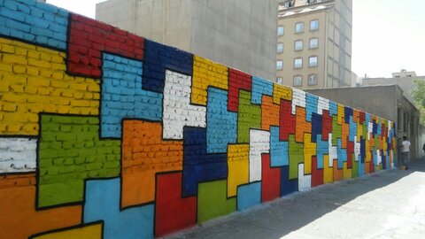 اتمام طراحی نقاشی دیواری دبستان شرافت قزوین 