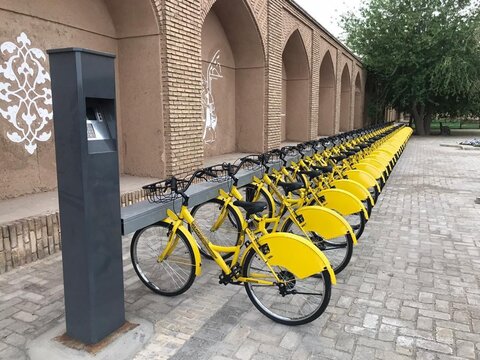 نخستین ایستگاه دوچرخه های اشتراکی شهر یزد تجهیز شد