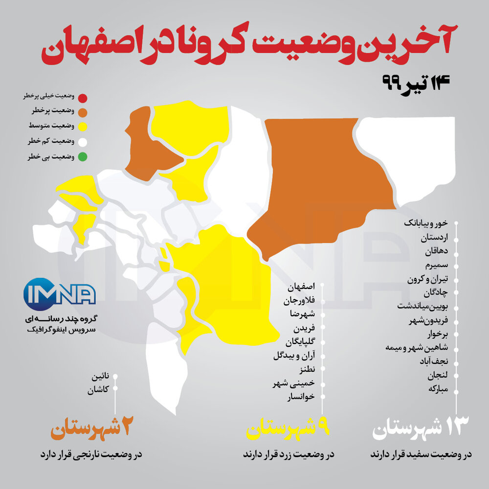 وضعیت کرونا در اصفهان