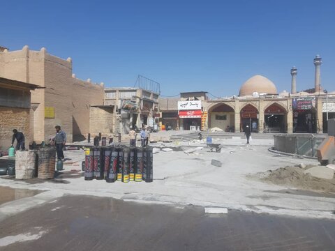 پیشرفت ٣٩ درصدی کف‌سازی پروژه جلوخان مسجد جامع میدان علی(ع)
