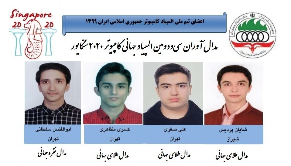 تیم ملی المپیاد کامپیوتر ایران رتبه چهارم جهان شد