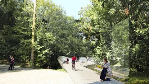 پیاده راه لوکزامبورگ در حمایت از هنر و فضای سبز ساخته می‎‌شود