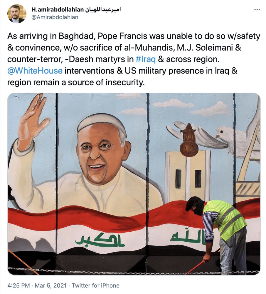 پاپ فرانسیس وارد بغداد شد