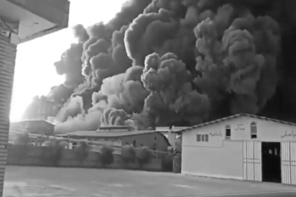 آتش‌ سوزی در شهرک صنعتی شکوهیه قم